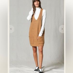 Stretchy ribbed sweater dress sleeveless drop sleeve large